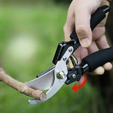 Tijeras de poda para árboles frutales de alta resistencia con mango ergonómico - Hojas de acero inoxidable de alta resistencia, filos de corte afilados para jardín y paisajismo, construcción duradera para uso profesional y doméstico, tijeras de poda para