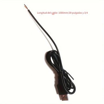 2/5/10pcs Cable de Alimentación USB DIY USB Macho de 2 Pines para Soldar para Luces LED, Ventiladores, Cámaras, Tiras LED, Lámpara de Escritorio