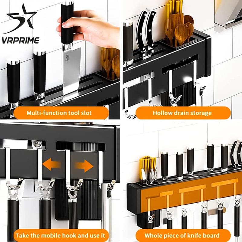 Repisa Organizadora De Utensilios De Cocina Con Ganchos