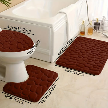 3 tapetes para baño, absorbentes y lavables, antideslizantes, alfombras lavables a máquina, suaves y cómodas, para baño, cocina, lavandería, dormitorio, ducha, interiores, accesorios para baño