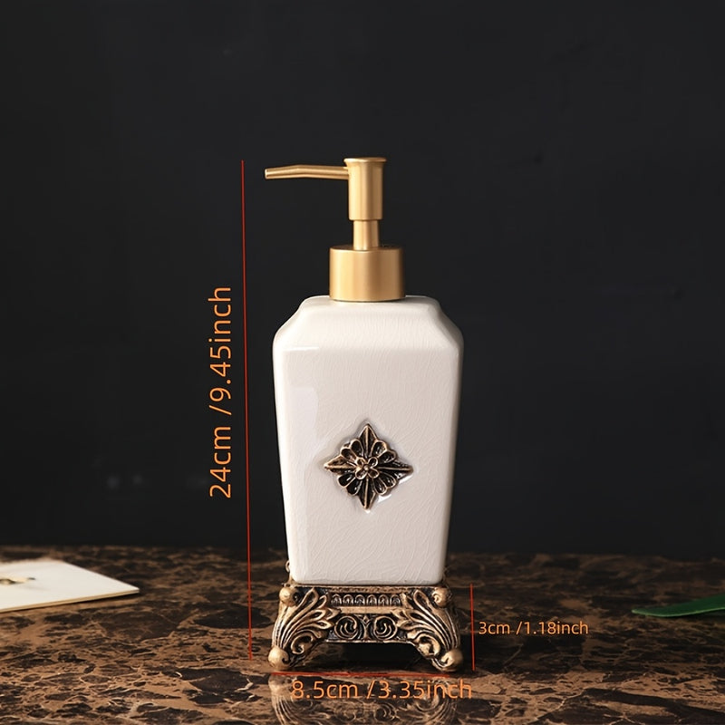 Un dispensador de jabón de cerámica elegante, botella de bomba de color sólido creativo para el baño, champú y gel de ducha de hotel, botella de líquido de mesa con bomba creativa para rellenar, accesorios de baño, regalos de Navidad y Halloween.