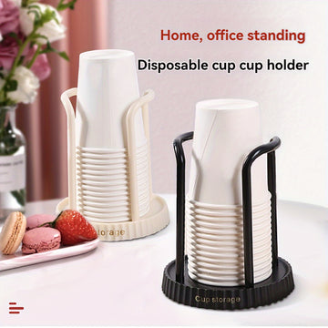 1 taza de plástico desechable - Dispensador de tazas de papel duradero para hogar, oficina, spa, bar, café