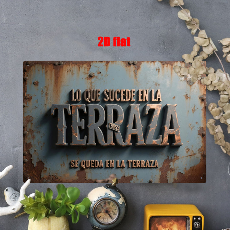 Letrero de metal plano 2D con diseño floral, 19.81x29.97 cm, ideal para decoración de hogar, jardín, patio, porche o terraza, regalo perfecto para amigos, idea de regalo festivo, decoración de pared vintage, duradero y resistente