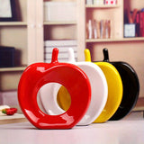 1pc Decoración de Manzana de Cerámica Chic y Moderna - Adorno Navideño Minimalista y Elegante para el Hogar, Acabado Brillante, Perfecto para la Mesa de la Sala de Estar y la Exhibición del Armario de Vinos