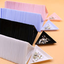 1/3/5/10pcs Caja de Almacenamiento de Arte de Uñas de Plástico Triangular Blanco con Estrás, Bandeja de Placa, Contenedor de Joyería, Taza de Purpurina DIY, Herramienta de Decoración de Puntos