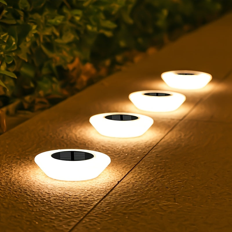 4 Luces Solares para Jardín, Decoración de Paisaje en Villa, Iluminación para Senderos Exteriores