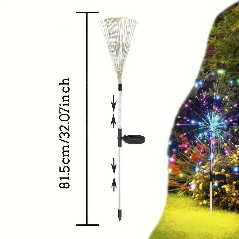 Luces navideñas de jardín solares 4/2/1, luces de fuegos artificiales solares LED 120/240/60, luces exteriores solares de estallido de estrellas brillantes, decoración para patio trasero y porche, regalos, IP44, Luces para césped, ilumina tu jardín