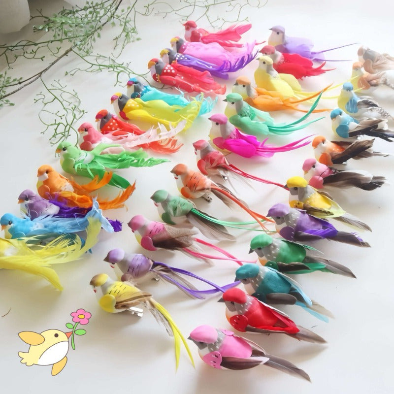 Un Juego de 12 Plumas Artificiales para Aves como Adornos Decorativos para el Jardín y Paisaje