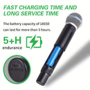 Micrófono inalámbrico NUOXIANGE BbW, micrófono de mano con receptor, para cantar, karaoke, DJ, fiestas, iglesia, bodas, discursos, sistema de micrófono, voltaje de operación ≤36V, doble uso con batería/USB, batería de litio, control de volumen, conector