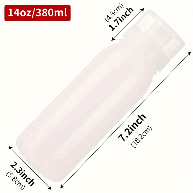 Paquete de 3 botellas de condimentos de plástico presionables: Solo lavado a mano, libre de BPA, forma redonda, adecuado para uso en cocina y comedor