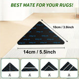 1/4pcs Agarraderas De Alfombras, Pegatinas De Fijación Antideslizantes, Alfombrillas Antideslizantes Para Pisos De Madera Dura, Pisos De Mármol De Baldosas, Clips De Alfombra Adhesivos De Doble Cara Mantienen La Esquina Plana, Cinta Adhesiva Removible Pa