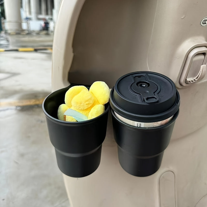 Soporte de vaso para coche versátil, compatible con dispositivos móviles, bebidas, objetos pequeños y sirve como contenedor de basura para el almacenamiento del coche, adecuado para los compartimentos del centro de consola y respaldo de asiento.