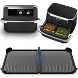 1 pieza de cubierta reutilizable para freidora de silicona contra salpicaduras, placa plegable negra para modelo Ninja AF500, diseño de malla plegable para evitar salpicaduras de aceite, ideal para cocinar y asar, protege eficazmente herramientas de horn