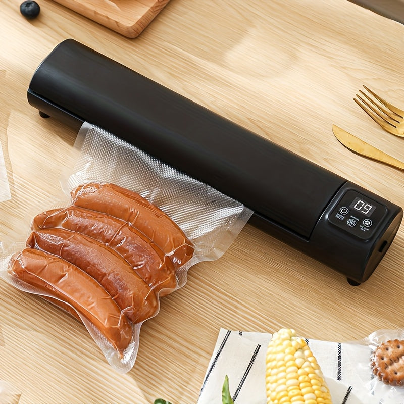 Máquina de sellado hermético portátil compacta - Recargable por USB, sellado inalámbrico para frescura, doble succión para alimentos inflables y húmedos/secos, fácil de usar para cocina y pícnic al aire libre, multi-función con gran capacidad, máquina de