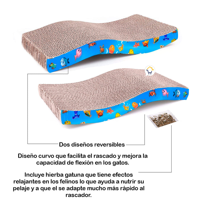 Rascador Gatos Cartón Anti Estrés Corrugado Almohadilla 6270052
