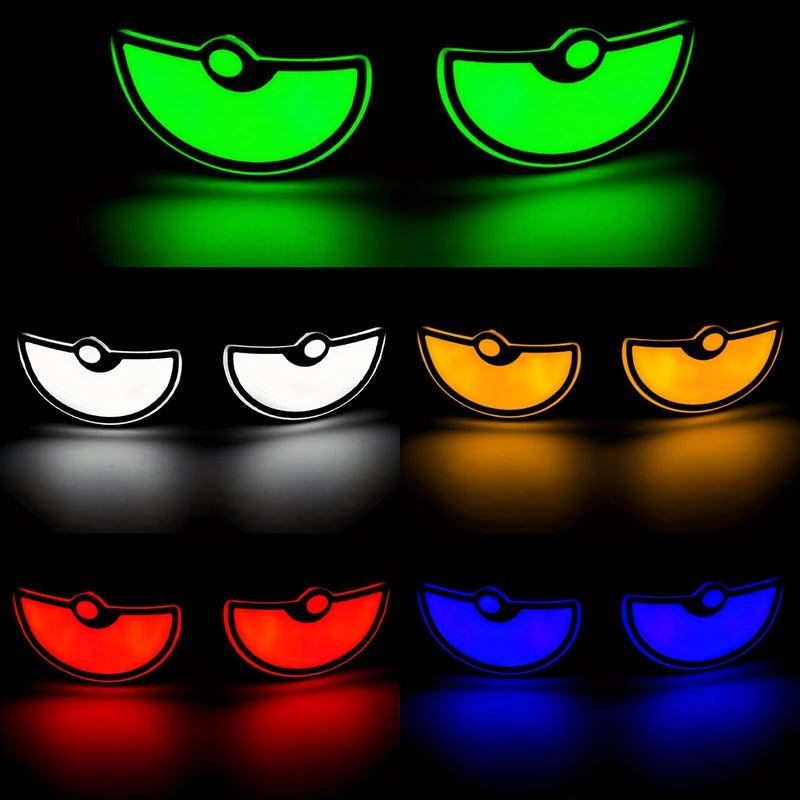 2 piezas de luces LED KEVANLY para coches y motocicletas, ojos demoníacos de neón, luces que se pueden montar, ajuste universal, opciones de colores múltiples, diseño creativo de ojos en forma de media luna, no requiere batería, perfectas para espejos re