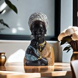 Estatua artesanal de Madre e Hijo africano, Figura de resina para decoración del hogar, Escultura decorativa para estantería, armario, escritorio, soporte de TV y entrada
