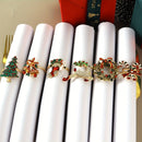 Servilletas de Navidad de 6 piezas - Decoración festiva de mesa de hierro fundido con diseños de árbol, campana, ciervo, corona, bastón de caramelo y bota para cenas navideñas