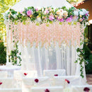 18 piezas de enredaderas artificiales de glicina, 109.98 cm de largo, flores colgantes de plástico moradas y verdes para decoración de jardín, bodas y fiestas, resistentes a la intemperie, sin necesidad de mantenimiento, decoración para eventos