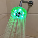1pieza Lámpara LED hidroeléctrica montada en la pared, cabeza de ducha de plástico sin terminar de 4 pulgadas redondas con control de temperatura y cambio de color, ajuste de lluvia, ≤36V potencia hidroeléctrica