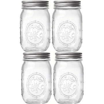 250/500/730ml/1000ml 2 Piezas Tarros de Vidrio con Tapas Redondas Reutilizables, Recipientes Portátiles Transparentes para Enlatar, Fermentar, Conservar Frutas, Avena Nocturna, Mermelada y Snacks, Accesorios y Contenedores de Cocina