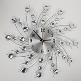 1pc Reloj de Pared Silencioso - Decorativo con Cuentas de Cristal al Estilo Europeo