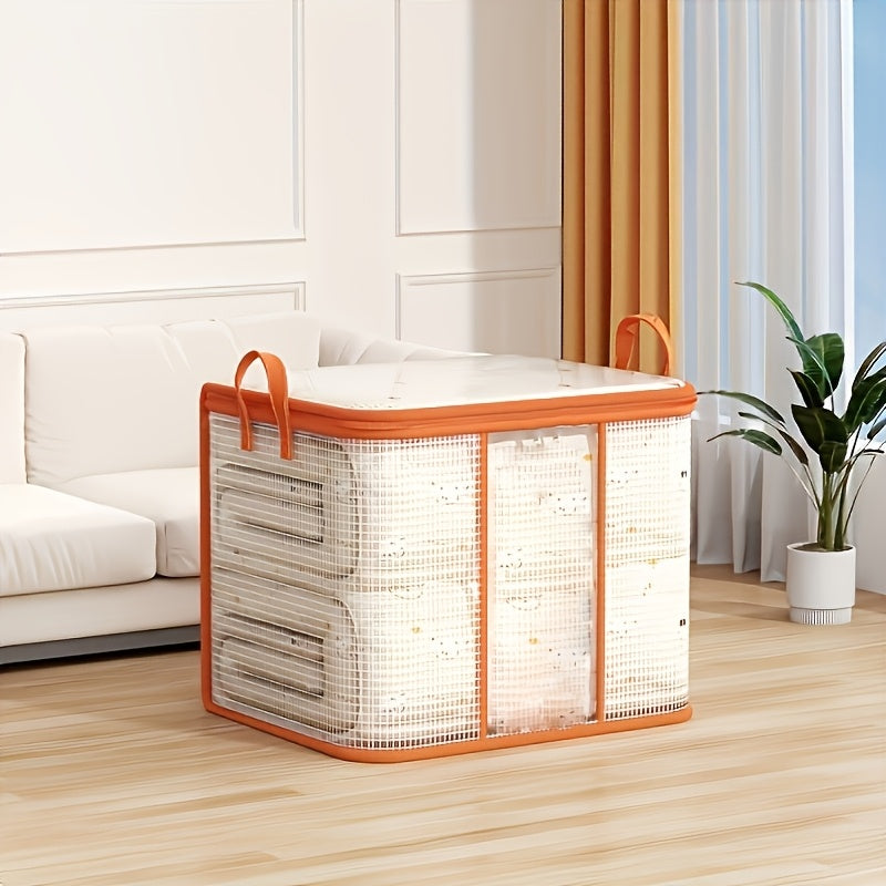 Bolsa de almacenamiento PVC transparente, impermeable y de gran capacidad, ideal para ropa y edredones, organizador esencial para dormitorio, mudanzas y útiles escolares, almacenamiento bajo la cama
