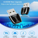Adaptador de Wifi USB con tarjeta de red inalámbrica de doble banda 2.4G/5G, enchufar y funcionar sin controladores, adecuado para escritorios y portátiles, compatible con Windows Xp/Vista/7/8.1/10/11, no requiere batería, conexión USB, control de aplica