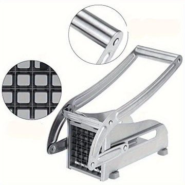 Rebanador Manual de Acero Inoxidable para Papas - Cortadora Multifuncional de Patatas Fritas, Pepinos y Zanahorias con Rejilla Ajustable, Mango Ergonómico para Uso en Cocina, Diseño Resistente, Herramienta Duradera y Fácil de Usar, Ideal para Preparación