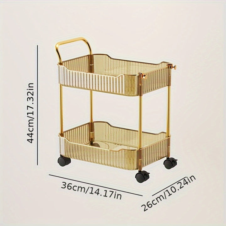 1-Pack Estante de Almacenamiento Multifuncional de 2/3/4 Niveles, Mesa para Comer con Gabinete Móvil, Carro Organizador de Botellas y Snacks de Varios Pisos, Caja de Almacenamiento de Pie para Dormitorio o Sala de Estar