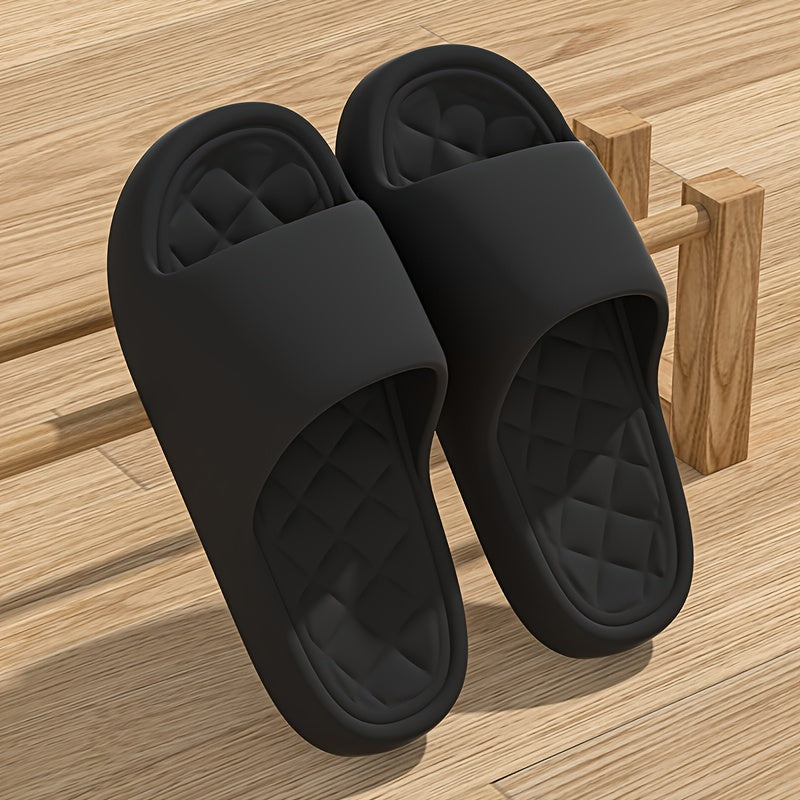 1 Par de Zapatillas EVA Casuales para Mujer - Color Sólido, Suela Gruesa Antideslizante, Chanclas de Baño para Todas las Estaciones, Fáciles de Lavar a Mano, Zapatillas de Baño