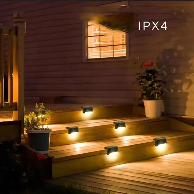 12 unidades de luces de sendero solares para exteriores - Impermeables, clasificadas IPX4, pasos iluminados con LED para cercas, escaleras, entradas, jardines y más - Control de luz automático, ideal para porches, balcones y decoración de bodas, iluminac