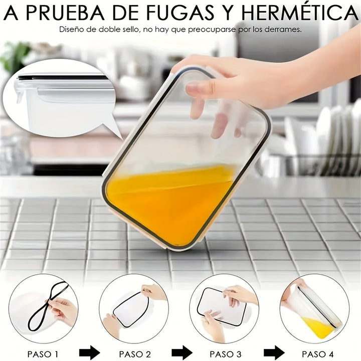 Juego de Contenedores Herméticos para Cocina 12/24pcs, Tarros de Plástico Grado Alimenticio, Caja Conservadora Libre de BPA para Refrigerador, Apto para Lavavajillas y Microondas, Almacenamiento de Frutas y Verduras