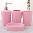 4pcs Juego De Accesorios De Baño De Plástico, Dispensador De Jabón Y Loción, Portacepillos De Dientes, Jabonera, Vaso Para Gargarismos, Suministros De Baño, Regalo De Inauguración De Casa