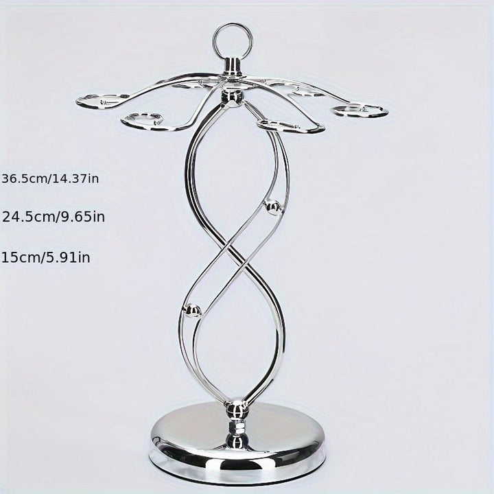 Portavasos de Vino Estilo Europeo Minimalista con Soporte para 6 Botellas Colgantes y Base Resistente - Ahorra Espacio en Encimeras y Armarios, Decoración Sofisticada para Cocina o Comedor