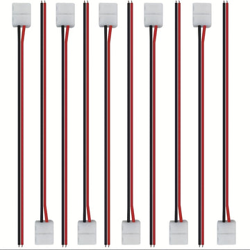 10 Piezas Conector de Tira LED, Cable de Conexión Rápida de 8 mm para Conectores de Tira LED de 2 Pines sin Soldar