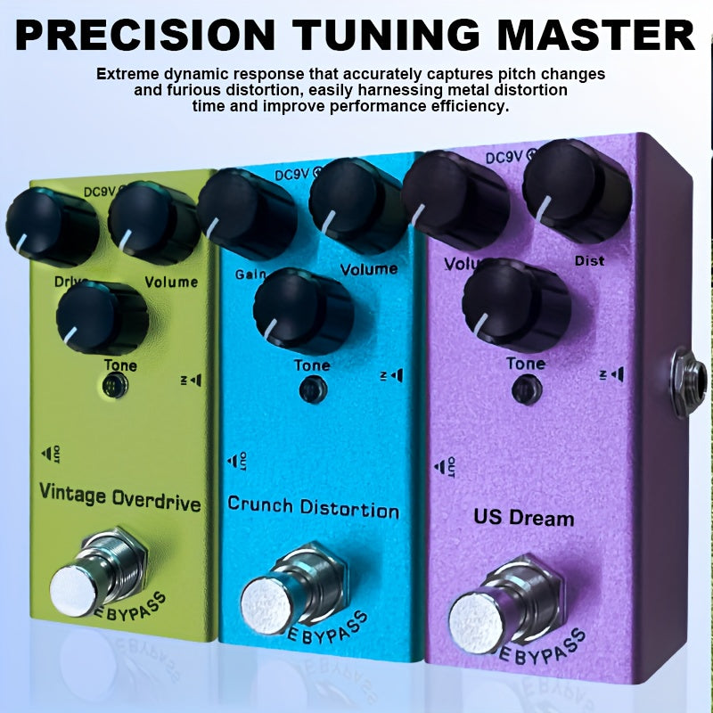 1 pieza de pedal de guitarra eléctrica, efecto de sobredriver clásico, efecto de distorsión metálica británica, efecto de distorsión metálica estadounidense. Un solo efecto de pedal mini. Accesorio esencial para instrumentos de guitarra eléctrica. Este p
