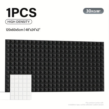 1-Pack TMJD MISS Paneles de Aislamiento Acústico Piramidal - Paneles de Tratamiento Acústico 30-35kgsm, Grandes 121.92x60.96x5.08 cm para Estudios en Casa, Cines y Grabacións - Reducción de Ruido, Control de Ecos - Compatible con Home Theater, Podcasts y