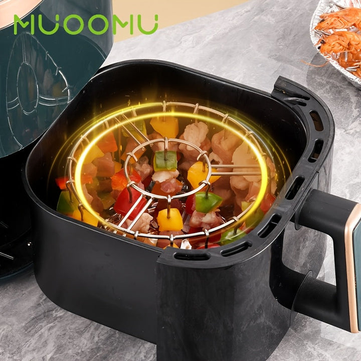 Brochetas de Acero Inoxidable con Ganchos Colgantes - Kit Accesorio para Freidora de Aire y Horno, Palitos para Parrilla BBQ para Kebabs de Carne