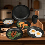 Juego de 16 piezas de platos de cena indestructibles y utensilios de cocina reutilizables, con 8 platos, 4 tazas y 4 tazones, fácil de limpiar, juego de platos de temporada/novedad.