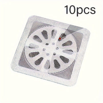 10pcs Pegatinas Autoadhesivas para Recoger Cabello para Ducha, Fregadero de Cocina y Desagües de Baño - Anti-Obstrucción, Cubiertas de Desagüe de Suelo a Prueba de Insectos, Plástico, No Necesita Electricidad, Accesorios de Ducha