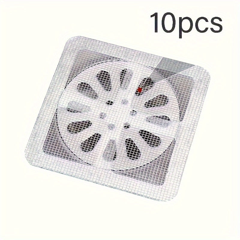 10pcs Pegatinas Autoadhesivas para Recoger Cabello para Ducha, Fregadero de Cocina y Desagües de Baño - Anti-Obstrucción, Cubiertas de Desagüe de Suelo a Prueba de Insectos, Plástico, No Necesita Electricidad, Accesorios de Ducha