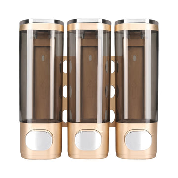 1pc Dispensador de Ducha Montado en Pared 3-en-1 - Organizador con Múltiples Compartimentos para Champú, Gel de Baño y Acondicionador - Plástico Duradero, Montaje en Pared o Uso Independiente, Sin Necesidad de Electricidad - Para Baño, Cocina u Hotel