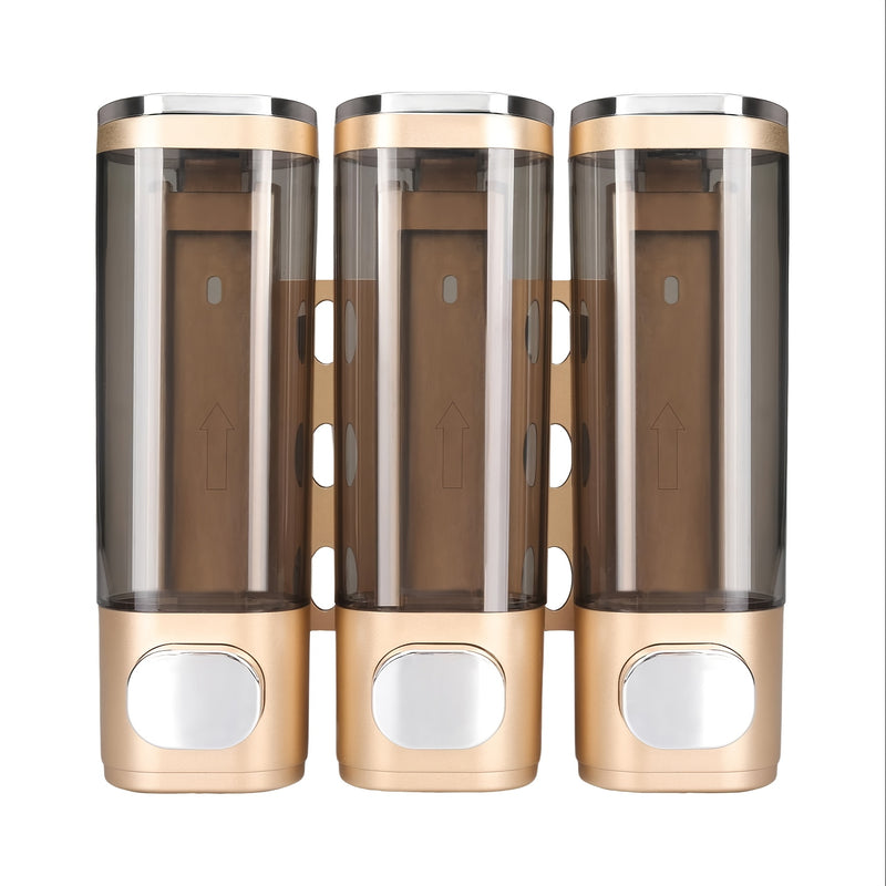 1pc Dispensador de Ducha Montado en Pared 3-en-1 - Organizador con Múltiples Compartimentos para Champú, Gel de Baño y Acondicionador - Plástico Duradero, Montaje en Pared o Uso Independiente, Sin Necesidad de Electricidad - Para Baño, Cocina u Hotel