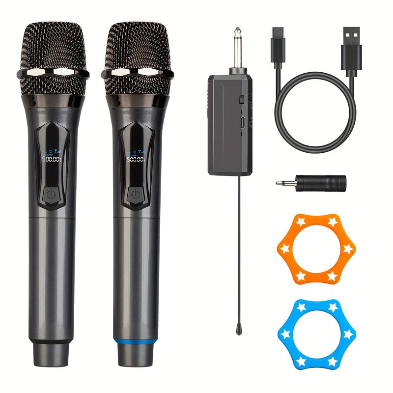 Micrófono Inalámbrico Dinámico de Mano, Micrófono Inalámbrico Recargable, Sistema de Micrófono Dinámico de Mano Bomaite para Karaoke, Fiesta, Iglesia, Reunión, Boda
