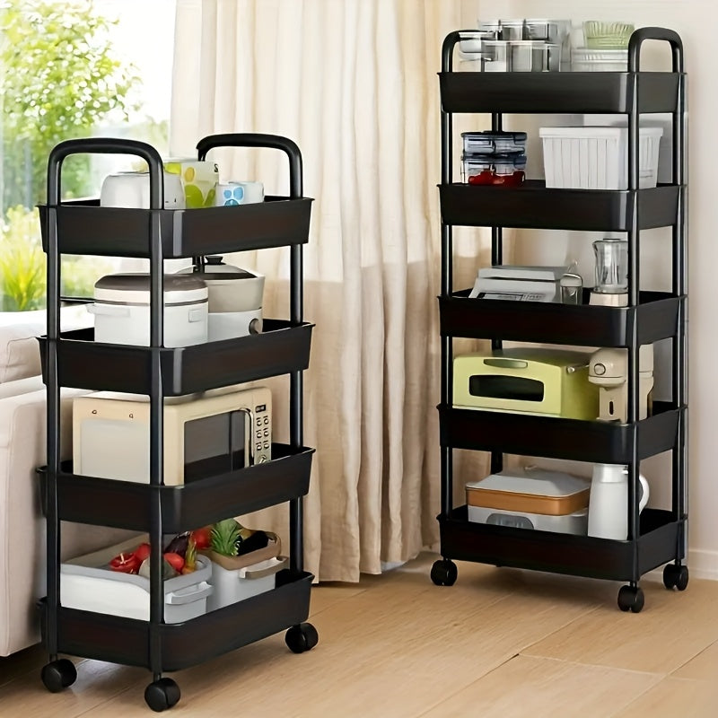 Carrito de almacenamiento con ruedas, organizador multipropósito de 3/4/5 niveles, ideal para cocina, baño, lavandería, sala de estar, contenedores de almacenamiento