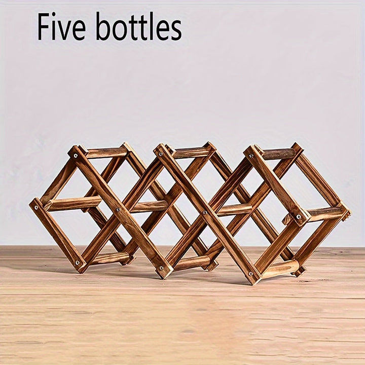 Estante de Vino de Madera Apilable - Diseño Plegable para Cocina y Comedor, Perfecto para Encimeras y Armarios