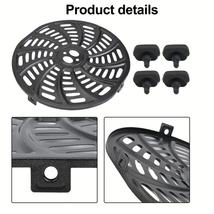 Plato de Parrilla para Freidora de Aire Gourmia de 6QT - Compatible con los Modelos GAF698 y GAF686, Revestimiento Antiadherente Duradero, Ideal para Asar Verduras, Carnes y Papas Fritas, Utensilio de Cocina Circular