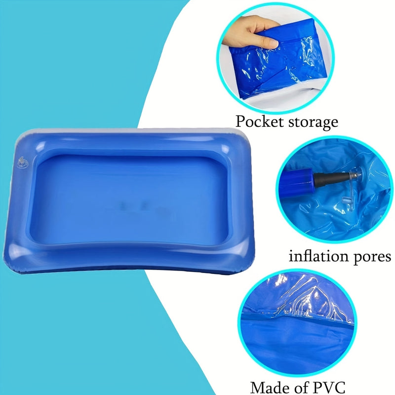1/2 piezas, baño de pies inflable cuadrado, baño de pies portátil, escalera de piscina, juego de pedicura de limpieza de piscina
