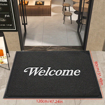 SHMECOPIN Felpudo "Bienvenido" Estampado - Rayas/ Total - Ideal para Restaurantes, Hoteles y Entradas de Oficina